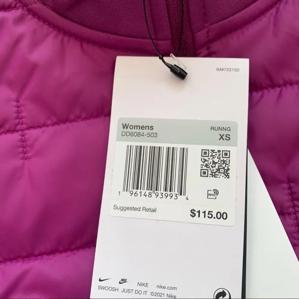 Nike Running Vest Women's XS Therma-Fit Synthetic Fill Purple DD6084-503 NEW - Picture 10 of 10